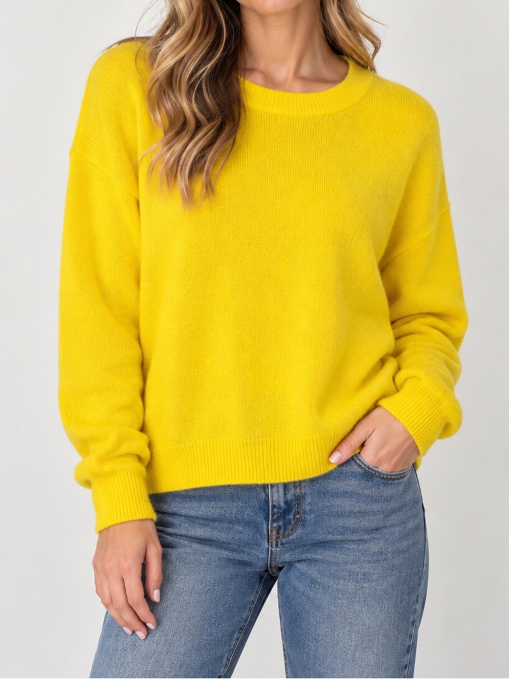 Velvet By Graham & Spencer 100% Cashmere Pullover Sweater Canary Yellow XS